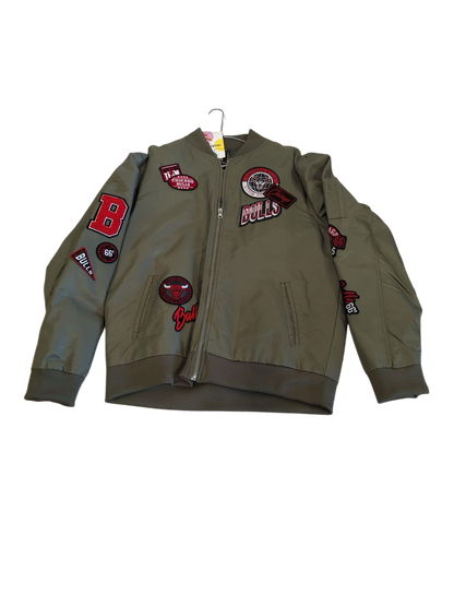 NBA Chicago Bulls Bomber Jacket - Olive Green - Size Large