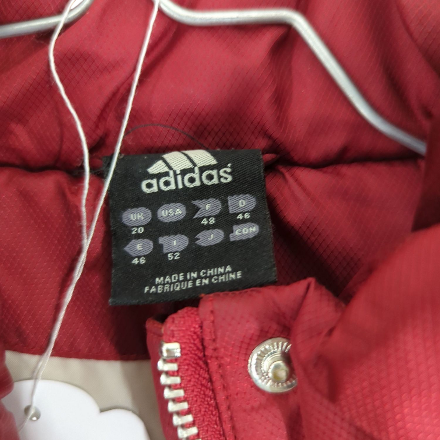 Adidas Burgundy Padded Vest - Size 52