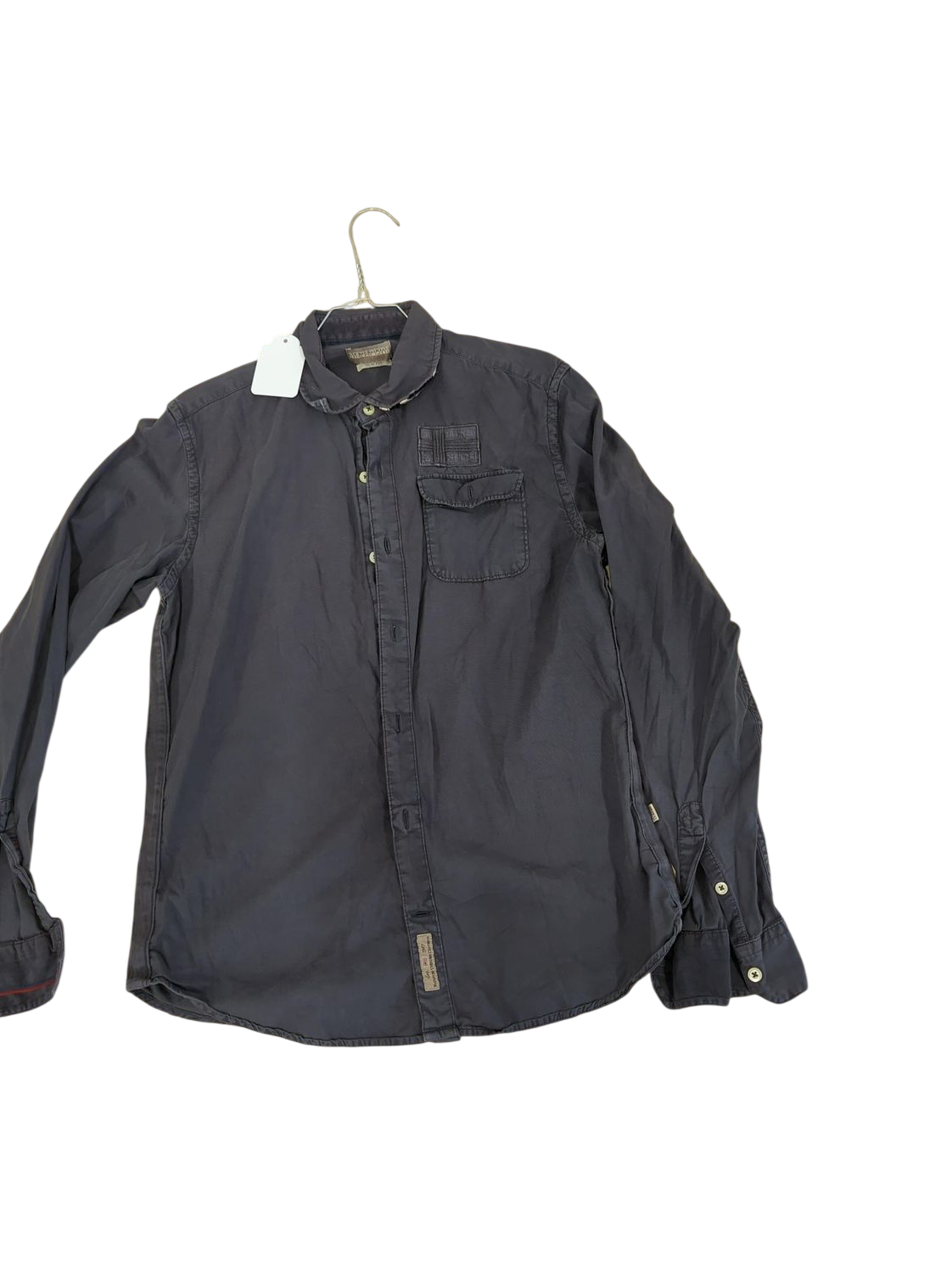 Napapijri Grey Button-Down Shirt - Slim Fit