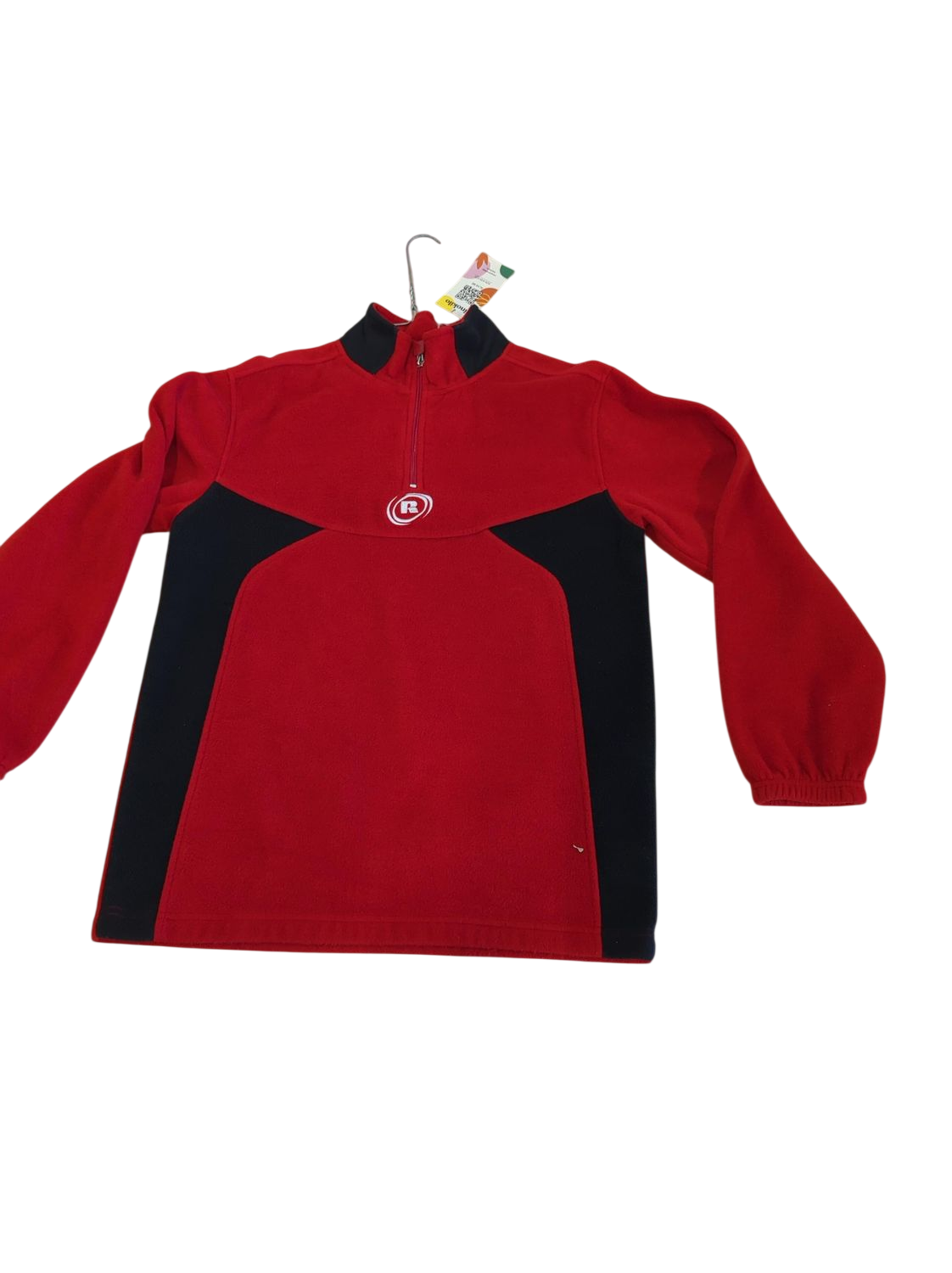 Russell Athletic Red & Black Quarter Zip Fleece Pullover