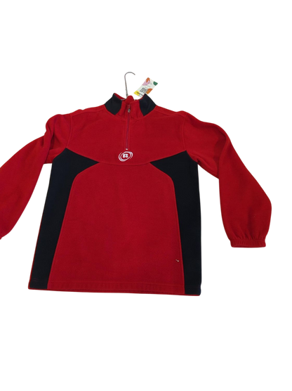 Russell Athletic Red & Black Quarter Zip Fleece Pullover
