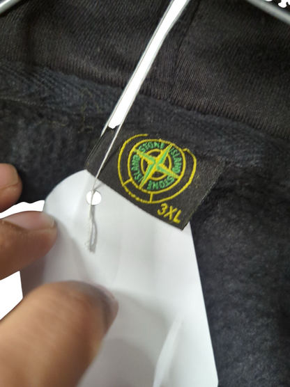 Stone Island Black Zip-Up Sweatshirt - Size 3XL