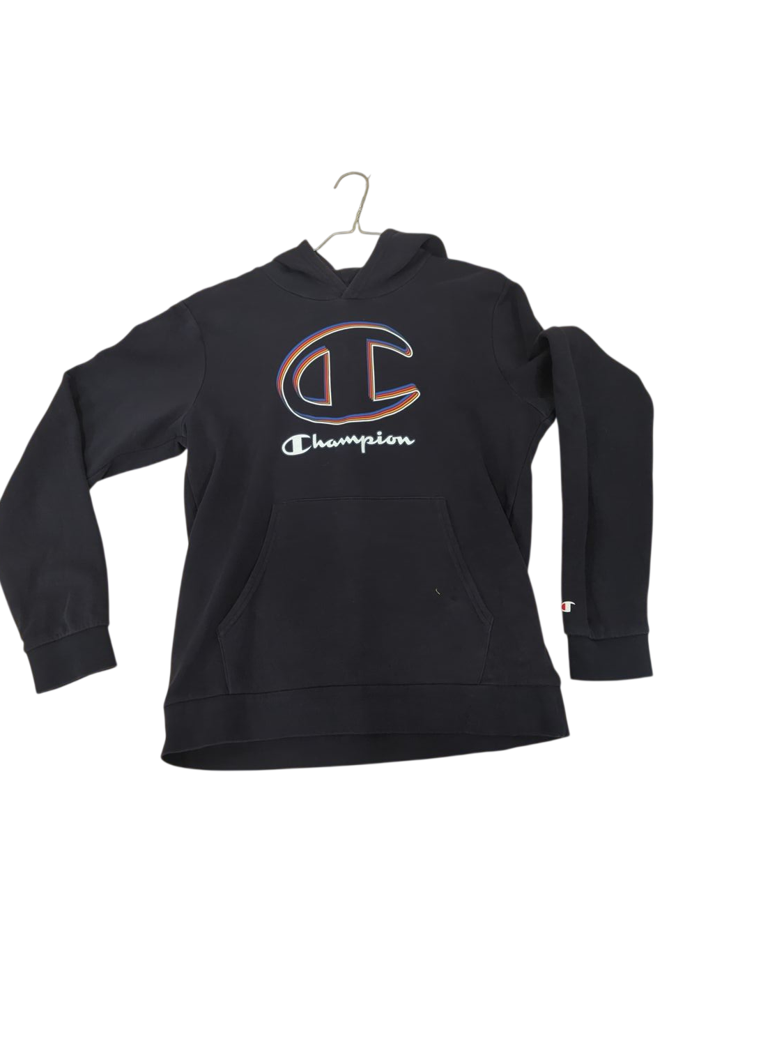 Champion Black Sweatshirt with Multicolor Logo