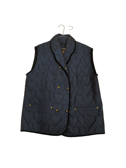 MCM Sports Legere Navy Quilted Heart Pattern Vest - Size 42