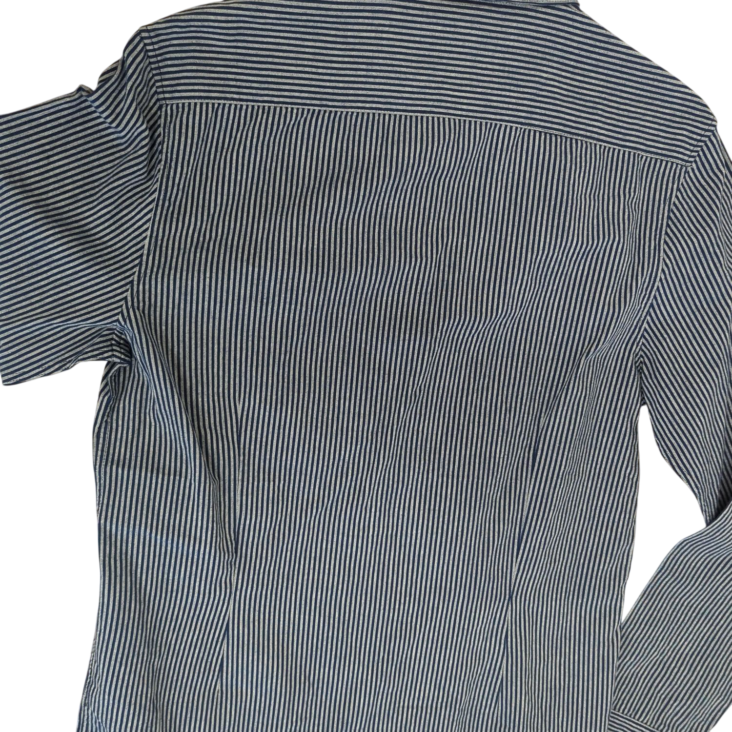 Lee Blue & White Striped Button-Down Shirt - Slim Fit