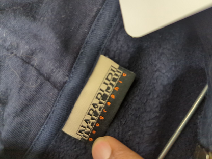 Napapijri Navy Blue Zip-Up Jacket - Size XXL