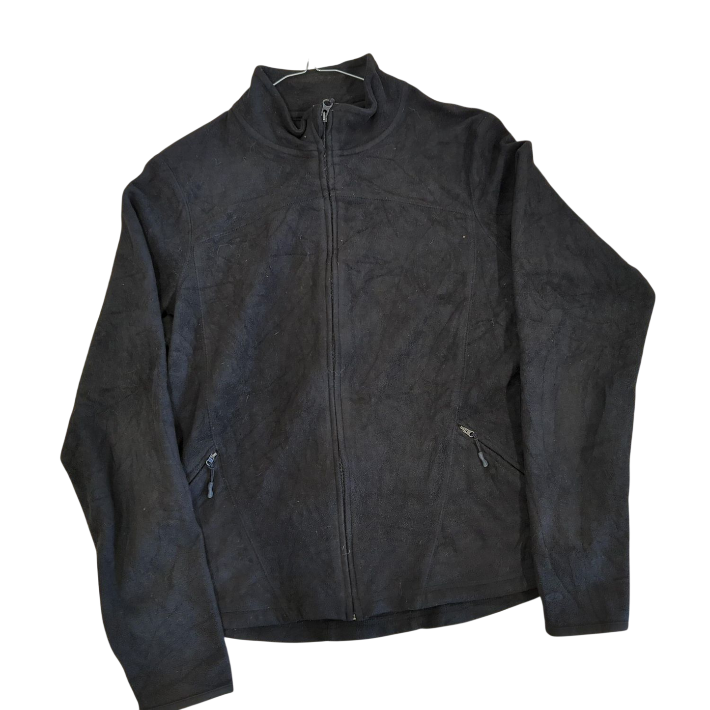 Black Fleece Zip-Up Jacket - Size L - 90% Polyester