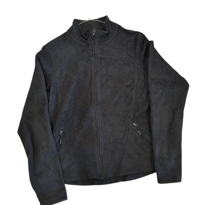 Black Fleece Zip-Up Jacket - Size L - 90% Polyester