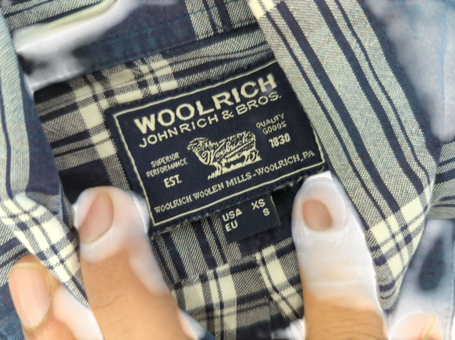 Woolrich Men's Blue Plaid Button-Down Shirt - Size XS