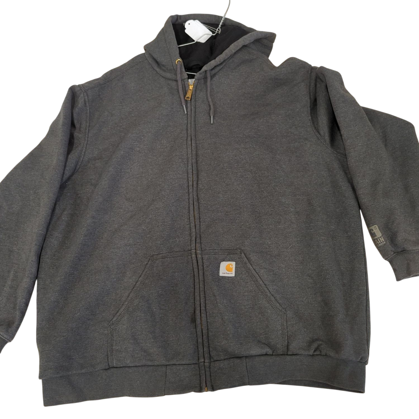 Carhartt Grey Zip-Up Hoodie Sweatshirt - Size 2XL