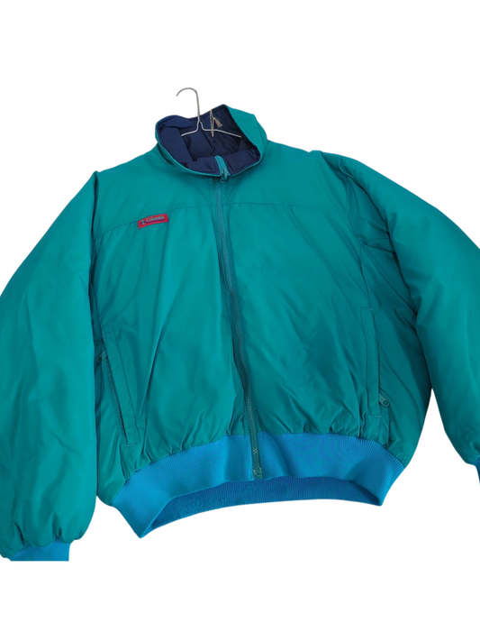 Vintage Columbia Sportswear Teal Windbreaker Jacket - Size M