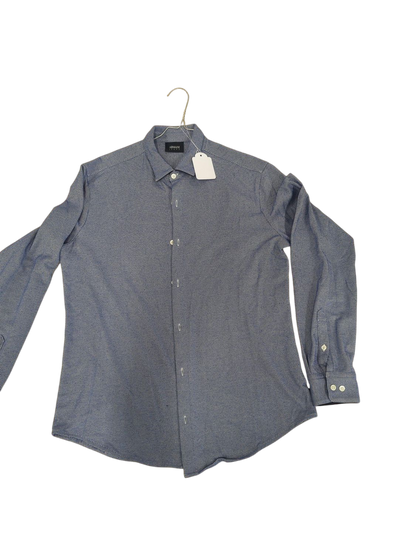 Armani Jeans Blue Button-Down Shirt - Micro Pattern