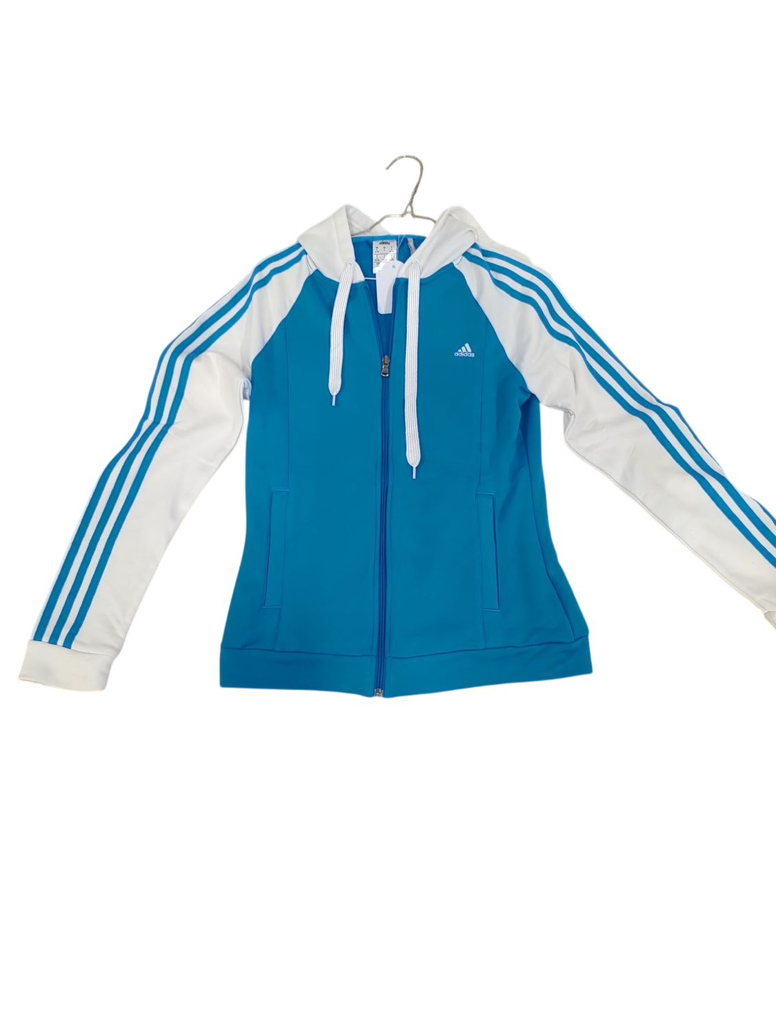 Adidas Blue and White Track Jacket - Size S