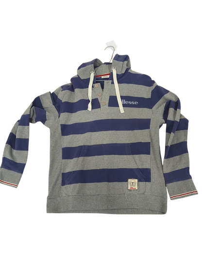 Ellesse Striped Polo Shirt - Size XL - Grey & Navy Blue