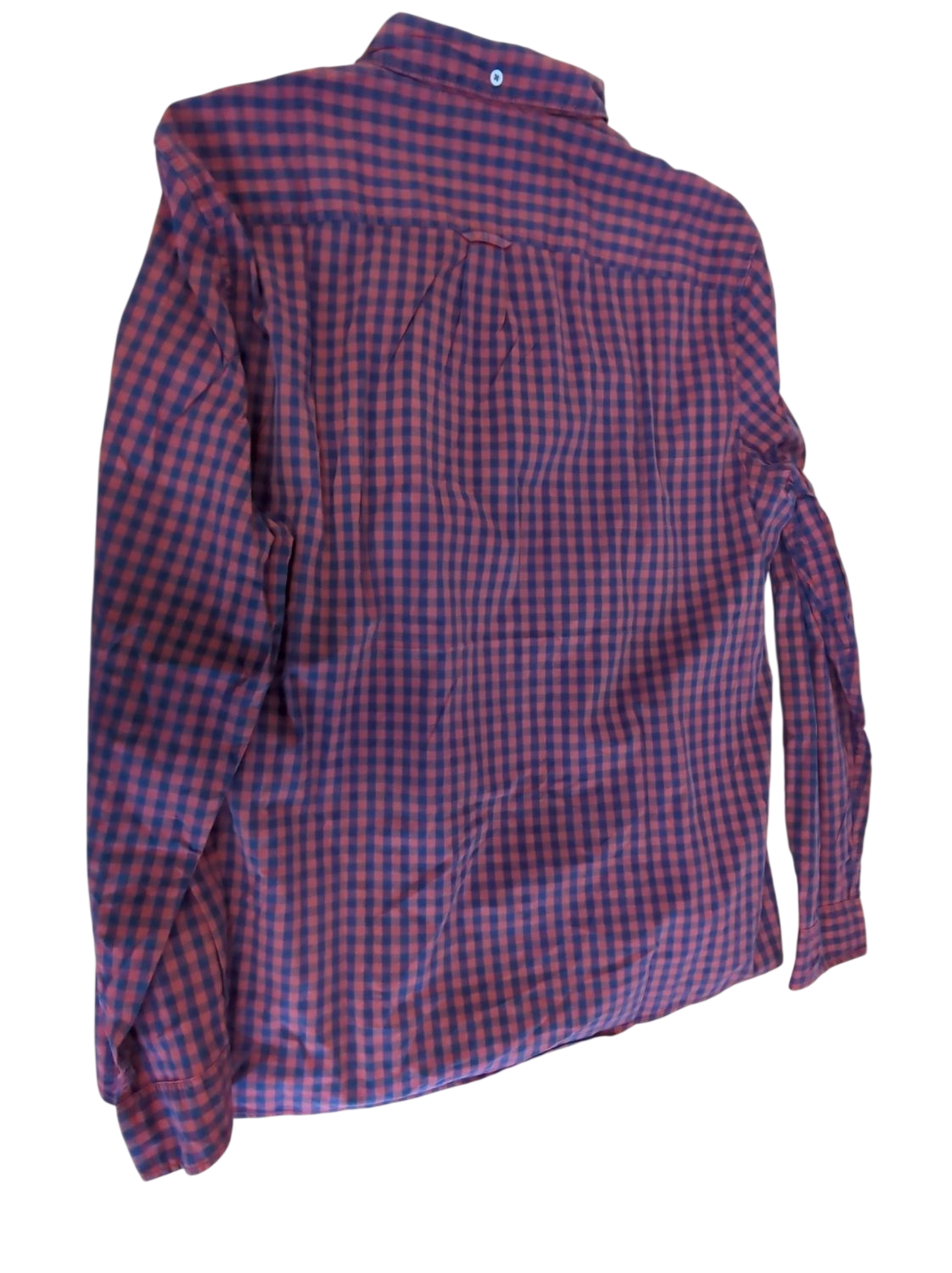 Timberland Red and Navy Checkered Button-Down Shirt - Size SL