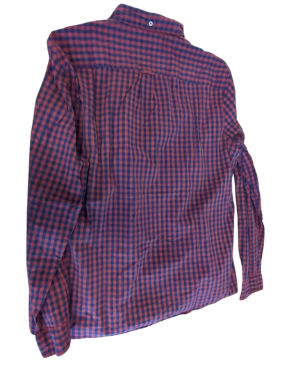 Timberland Red and Navy Checkered Button-Down Shirt - Size SL