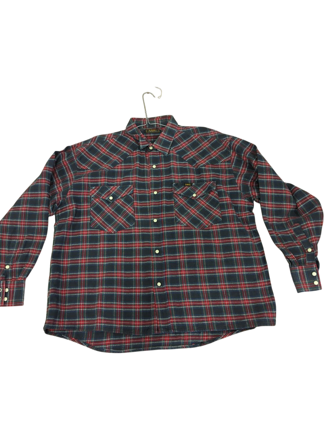 Lee Sanforized Plaid Button-Down Shirt - Size L