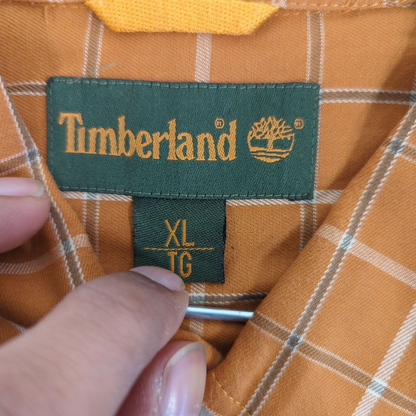 Timberland Orange Plaid Button-Down Shirt - Size XL