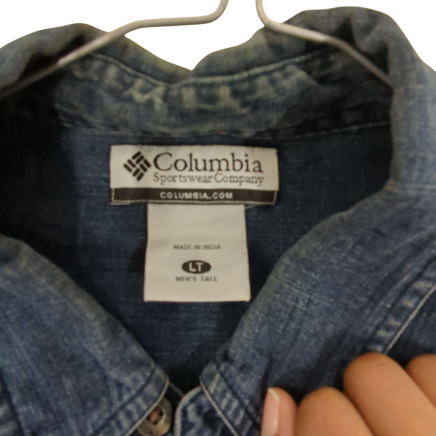 Columbia Sportswear Company Denim Button-Down Shirt - Size LT
