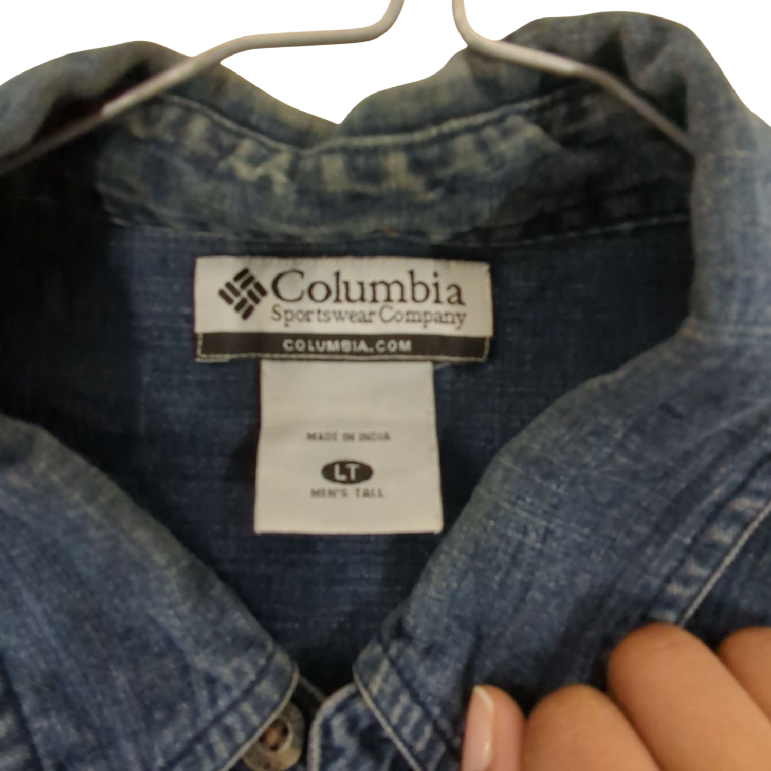 Columbia Sportswear Company Denim Button-Down Shirt - Size LT