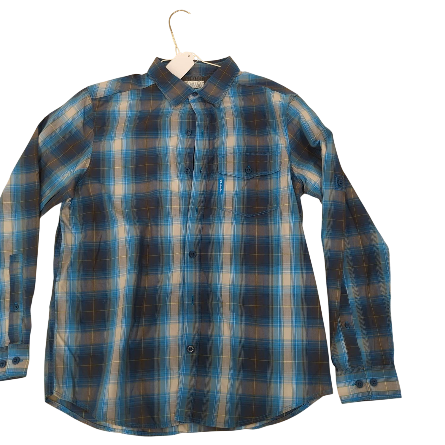 Men's Blue Plaid Button-Down Shirt - Long Sleeve Casual Top