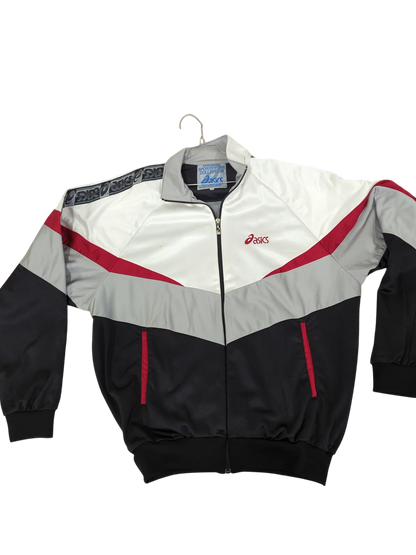 Asics Vintage Windbreaker Jacket - Black/White/Red - Size 54