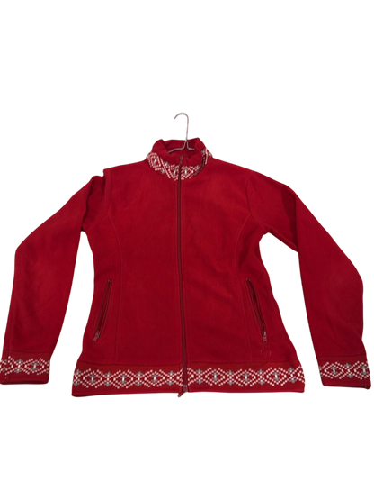 Sergio Tacchini Red Fleece Jacket with Nordic Pattern - Size L