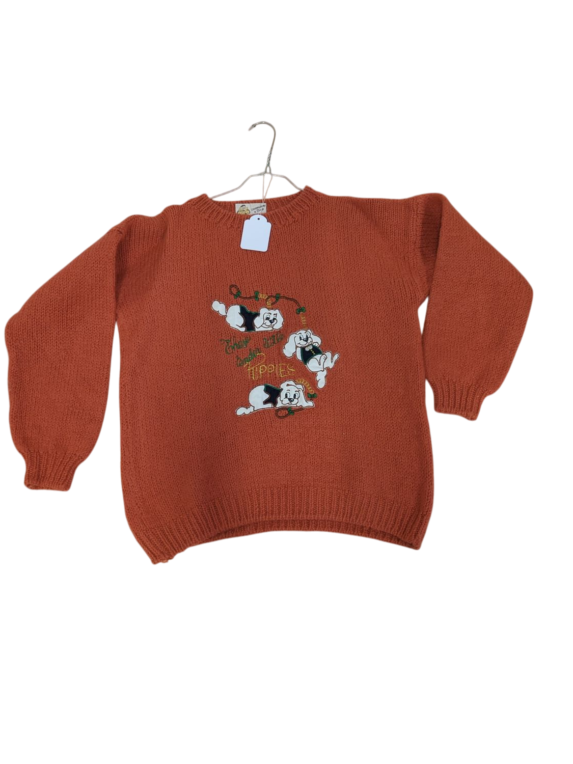 Handmade Italian Knit Sweater with Ghost Embroidery - Made in Italy