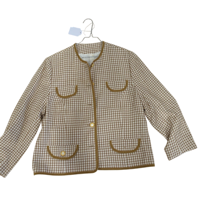 Chanel Houndstooth Pattern Blazer Jacket - Size 44