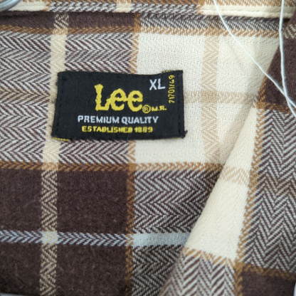Lee Brown Plaid Flannel Button-Down Shirt - Size XL