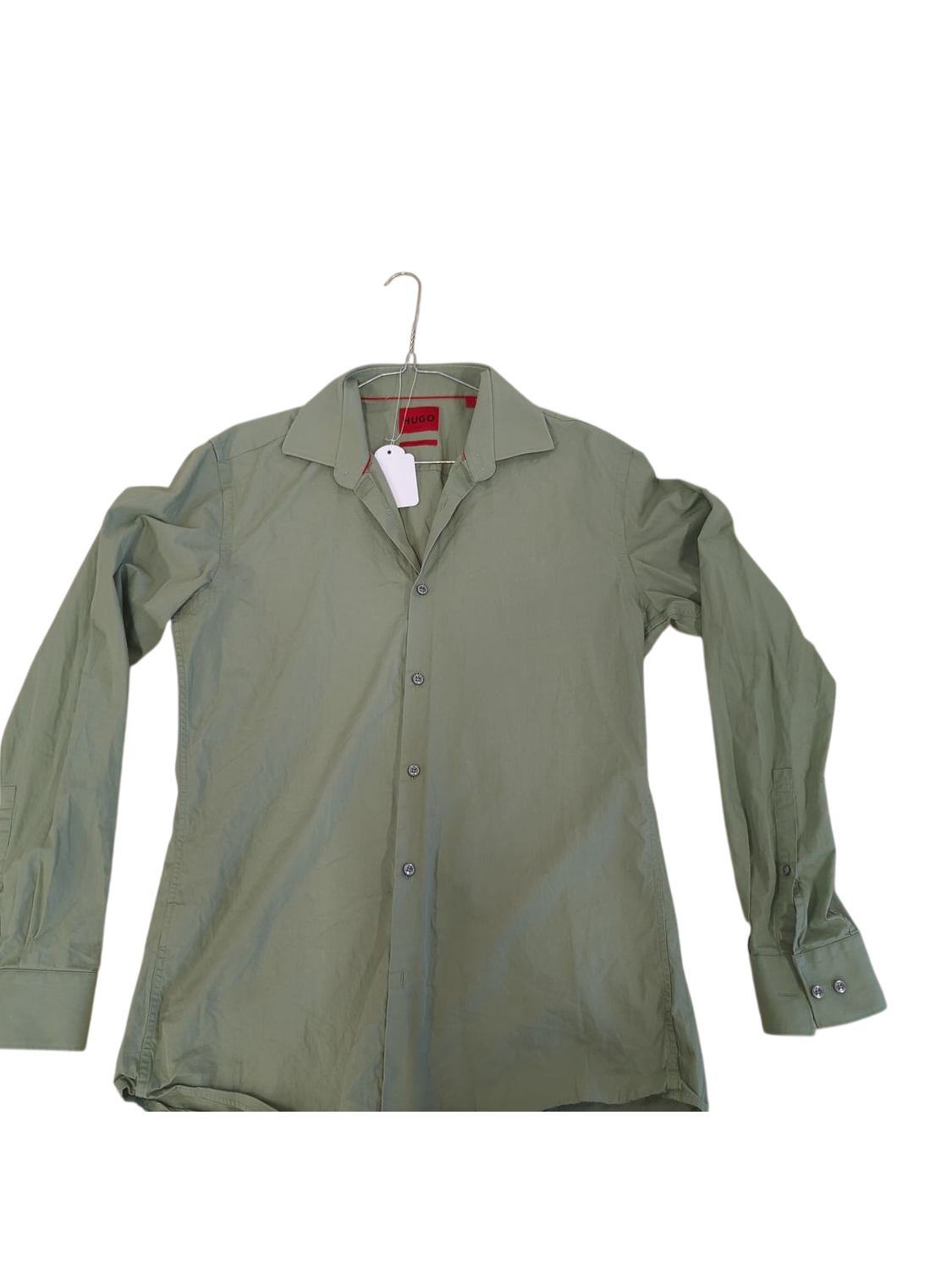 HUGO BOSS Slim Fit Button-Down Shirt - Size 39/15.5 - Sage Green