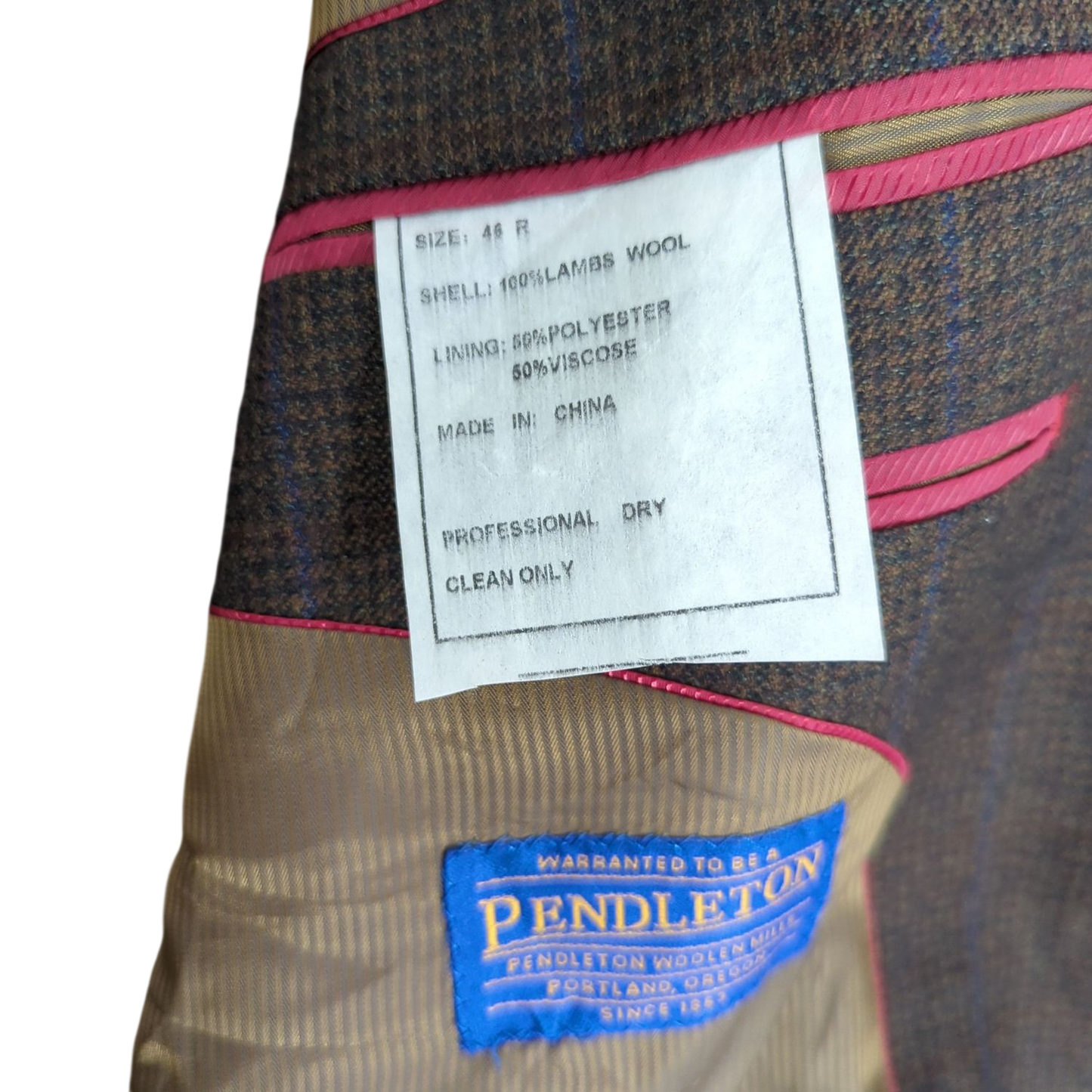 Pendleton Wool Blend Brown Blazer - Size 48R