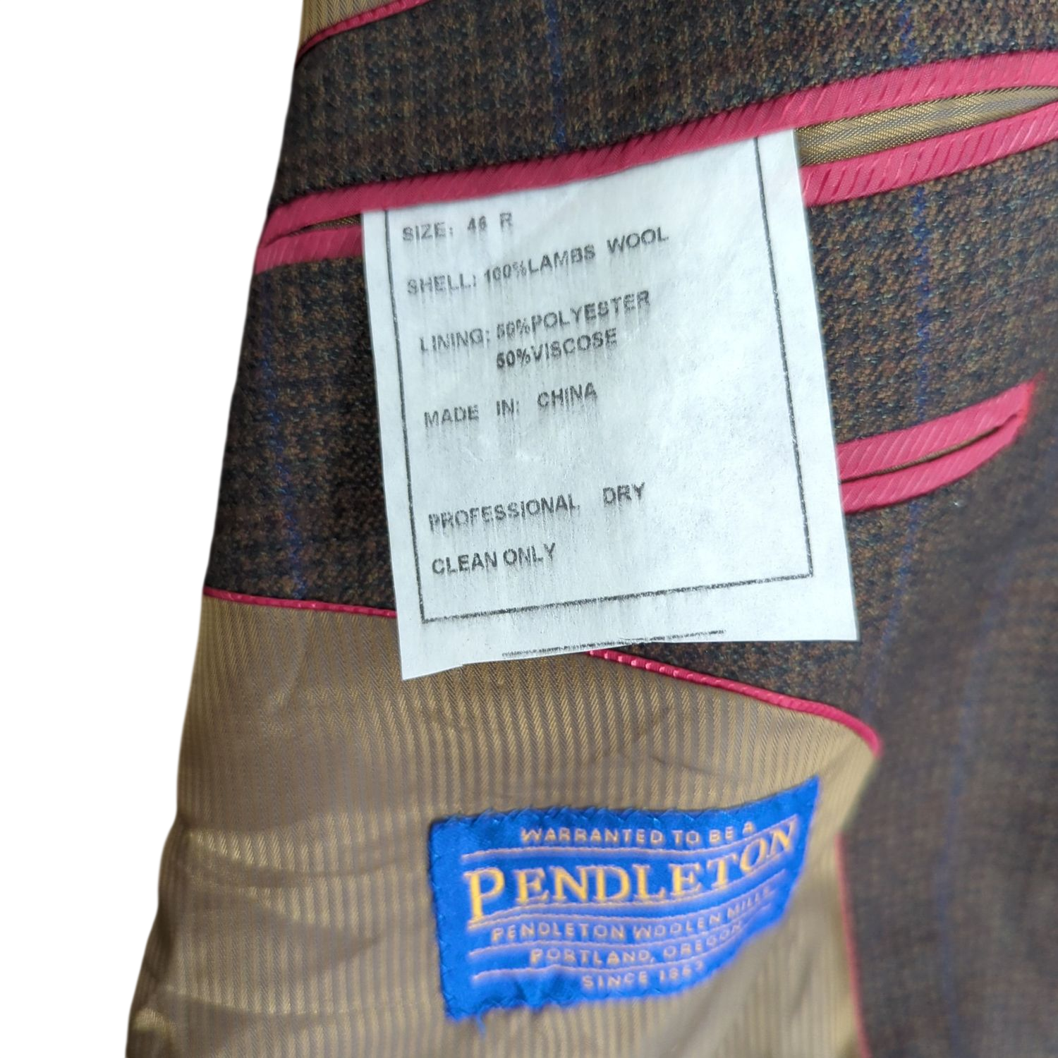 Pendleton Wool Blend Brown Blazer - Size 48R