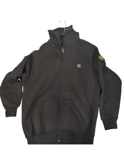 Stone Island Black Zip-Up Sweatshirt - Size 3XL