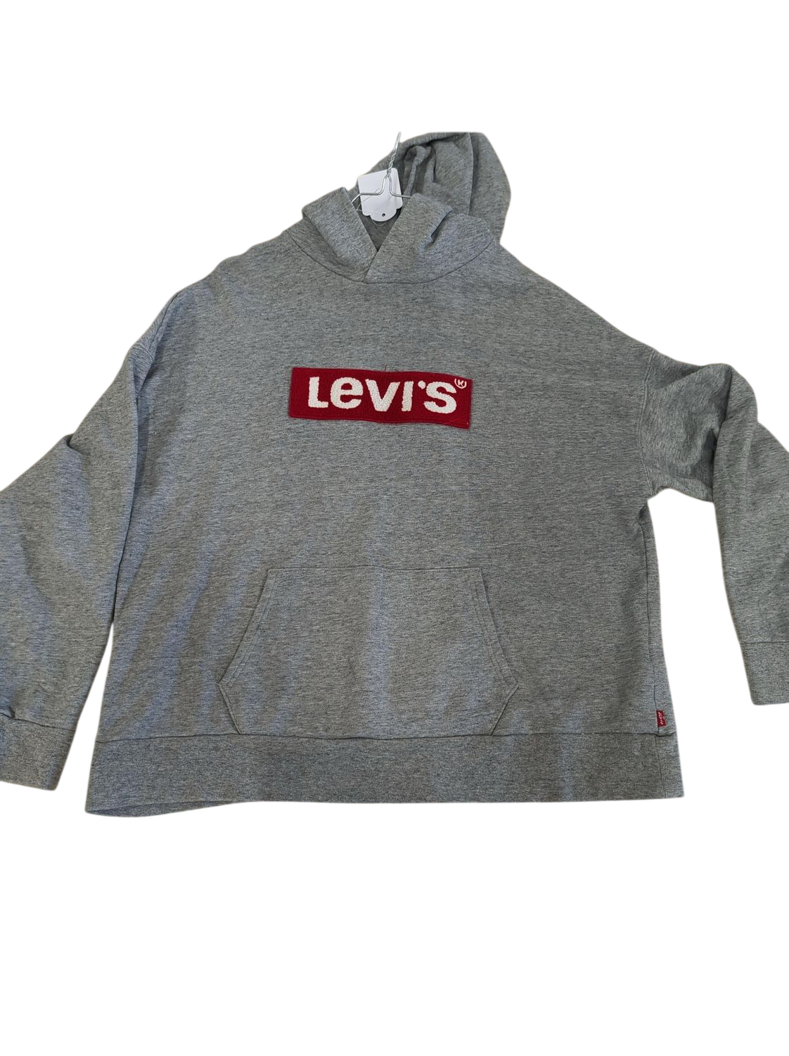 Levi's Grey Sweatshirt with Red Logo Patch - Size S