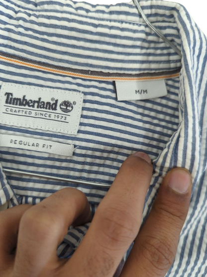Timberland Blue Striped Button-Down Shirt - Regular Fit