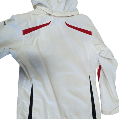 Columbia Sportswear White Windbreaker Jacket with Red Accents - Size M