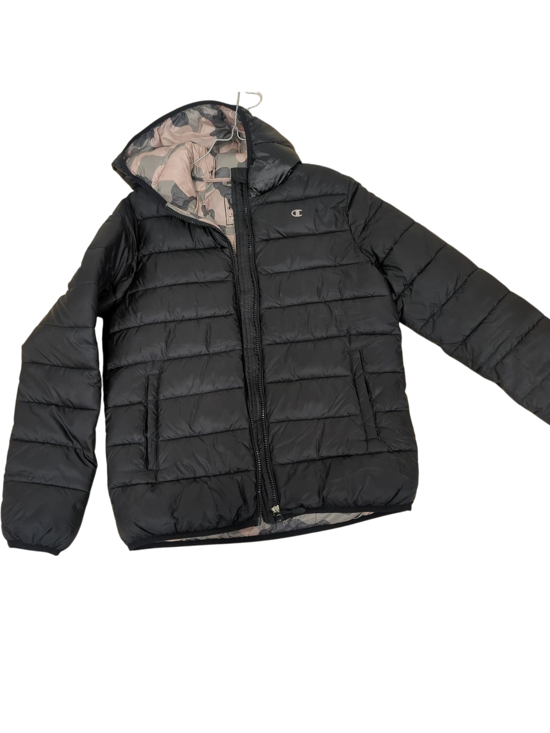 Champion Black Down Puffer Jacket - X-Large