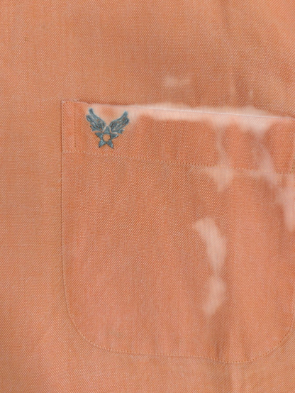 Aviator Orange Button-Down Shirt - Long Sleeve Cotton Casual Shirt