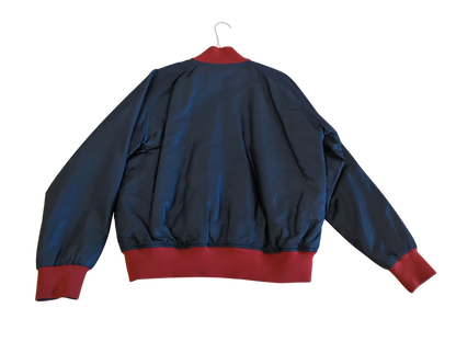 Vintage Reebok Bomber Jacket - Navy/Red - Size S