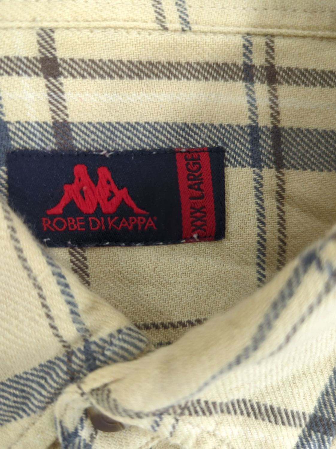 Kappa Checkered Button-Down Shirt with Elbow Patches - Size XXL
