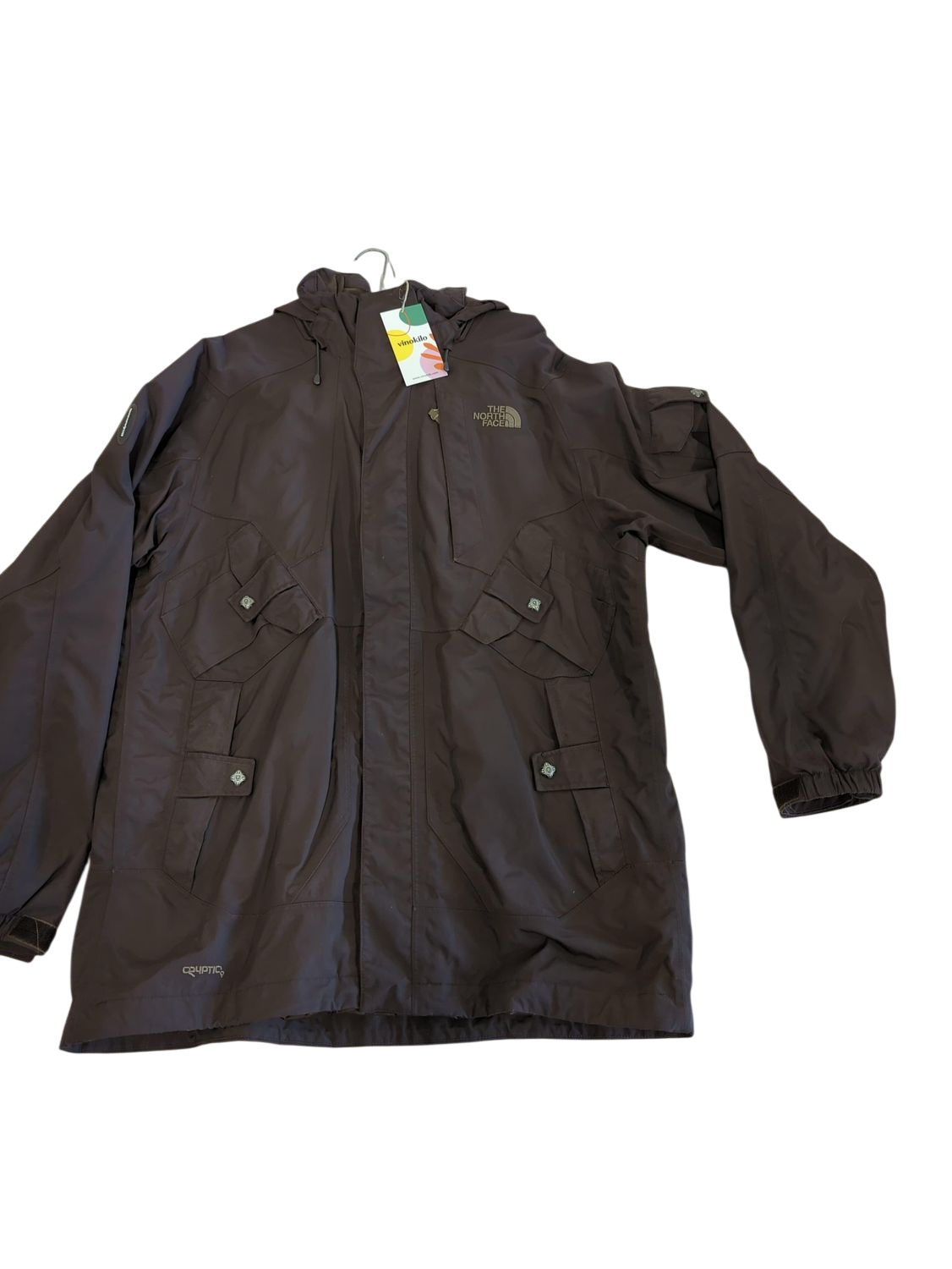 The North Face Brown Windbreaker Jacket with Hood - Size L/G