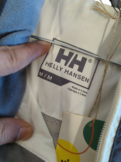 Helly Hansen Windbreaker Jacket - Size M/M - White/Black/Grey