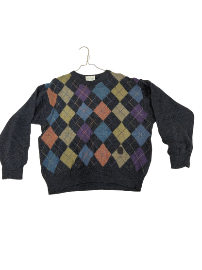 Trussardi Knitwear Wool Argyle Pattern Sweater