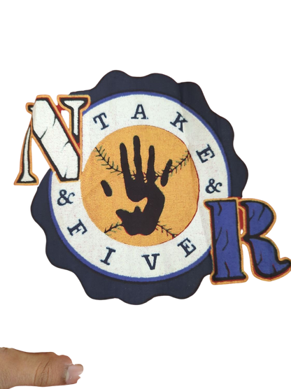 Vintage Take Five Bomber Jacket with Varsity Logo - Size XL