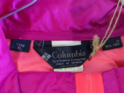 Vintage Columbia Sportswear Windbreaker Jacket - Men's XL - Pink/Blue/Purple