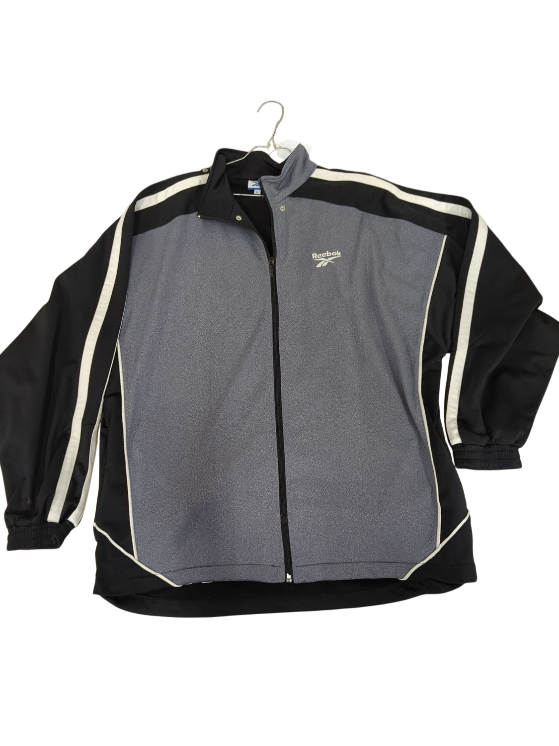 Reebok Grey & Black Windbreaker Jacket - Size XL