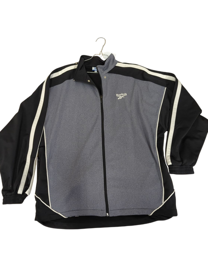 Reebok Grey & Black Windbreaker Jacket - Size XL