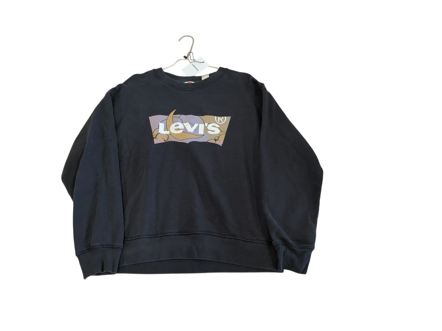 Levi's Black Sweatshirt with Moon Graphic Logo - Size L