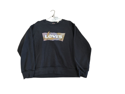 Levi's Black Sweatshirt with Moon Graphic Logo - Size L